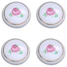 Puxadores de Cerâmica Vintage com Flor de Rosa Tverghvad, 4 Unidades