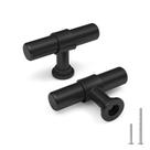 Puxadores de Gabinete Goldenwarm Preto em T, Kit com 5, 5 cm Puxadores de Gabinete Goldenwarm Preto em T, Kit com 5, 5 cm
