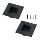 Puxadores Embutidos para Armário Geesatis 5 x 5 cm Preto Fosco Conjunto com 2 Puxadores Embutidos para Armário Geesatis 5 x 5 cm Preto Fosco Conjunto com 2