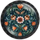 Puxadores para armário Artinhand Norwegian Rosemaling, kit com 12 Puxadores para armário Artinhand Norwegian Rosemaling, kit com 12