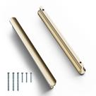 Puxadores para armário Cobbe dourados, kit com 2, entre furos de 25,5 cm