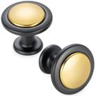 Puxadores para armário de cozinha KOOFIZO 31 mm dourado e preto, kit com 10 Puxadores para armário de cozinha KOOFIZO 31 mm dourado e preto, kit com 10