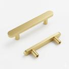 Puxadores para armário Rergy, furação de 3 polegadas, dourado, kit com 10 unidades