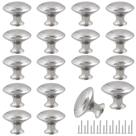 Puxadores para armário Romeda 30 mm prata em aço inoxidável, 18 peças