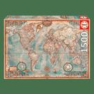 Puzzle 1500 peças O Mundo, Mapa Político - Educa - Importado