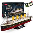 Puzzle 3D CubicFun Titanic com LED - Navio de 35" para Adultos