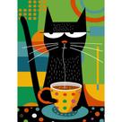 Puzzle Bgraamiens Coffee Cat Modern Art 1000 peças para adultos