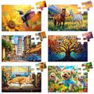 Puzzle com 6 pacotes de 16 peças grandes para idosos com demência