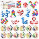 Puzzle Cube Vdealen Mini Cube & Fidget Snake, pacote com 24 unidades para crianças Puzzle Cube Vdealen Mini Cube & Fidget Snake, pacote com 24 unidades para crianças
