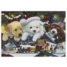 Puzzle de cachorro de natal 1000 peças adulto crianças presente de quebra-cabeça de natal