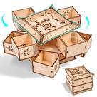Puzzle de madeira 3D Mechanical Dragon Treasure Chest Joalheria
