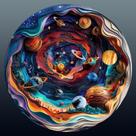 Puzzle de madeira Welsky Universe 3D Effect com caixa de madeira