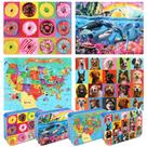 Puzzle LELEMON para crianças de 4 a 6 anos, pacote com 4, 100 peças com caixa de metal