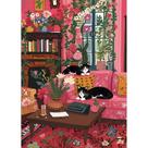 Puzzle MINIWAN Vibrant Floral Cat 1000 peças para adultos