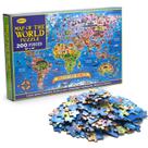 Puzzle MOTYAWN World Map 200 peças para crianças e adultos Puzzle MOTYAWN World Map 200 peças para crianças e adultos