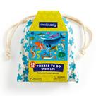 Puzzle Mudpuppy Ocean Life 36 peças com bolsa de tecido para crianças a partir de 3 anos