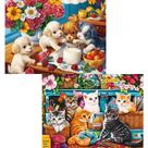 Puzzle najiaxiaowu de 300 peças para adultos com cães e gatos fofos