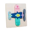 Puzzle Toy Aircraft Wooden Colorido 3D para crianças de 36 meses ou mais