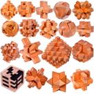 Puzzles de quebra-cabeças de madeira AHYUAN, pacote com 18 para crianças e adultos