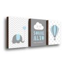QADR42-Kit 3 Quadros Decorativos Sonhe Alto Menino 30x40cm