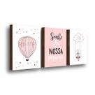 QADR43-Kit 3 Quadros Decorativos Sonhe Alto Menina 30x40cm