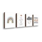 QADR45-Kit 4 Quadros Decorativos Quarto de Bebê 30x40cm QADR45-Kit 4 Quadros Decorativos Quarto de Bebê 30x40cm