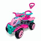 Quadriciclo Carrinho Infantil Rosa Lady Star Para Meninas Com Pedal E Haste