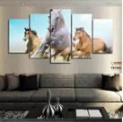 Quadro 3 Cavalos 63x130mt 5 peças em Tecido