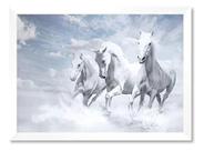 Quadro 3 Cavalos Brancos Celestiais 50x70cm Quadro 3 Cavalos Brancos Celestiais 50x70cm