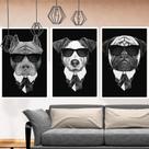 Quadro 3 telas dogs