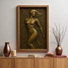 Quadro 3D "Linhas da Sedução" - Figura Feminina em forma abstrata celebra a beleza das curvas femininas Quadro 3D "Linhas da Sedução" - Figura Feminina em forma abstrata celebra a beleza das curvas femininas