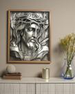 Quadro 3D "Redentor da Luz" - Quadro tridimensional de Jesus com a coroa de espinhos
