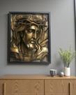 Quadro 3D "Redentor da Luz" - Quadro tridimensional de Jesus com a coroa de espinhos Quadro 3D "Redentor da Luz" - Quadro tridimensional de Jesus com a coroa de espinhos