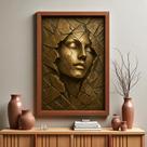 Quadro 3D "Ruptura " - Figura Feminina em forma abstrata rompe os limites da matéria