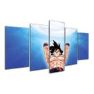 Quadro 5 Peças Anime Son Goku Genki Dama Bdz Geek Mosaico 01