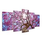Quadro 5 Peças Cerejeira Árvore Rosa Flor Plantas Mosaico Quadro 5 Peças Cerejeira Árvore Rosa Flor Plantas Mosaico