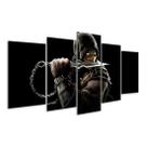 Quadro 5 Peças Mortal Kombat Scorpion Jogo Geek Mosaico 05
