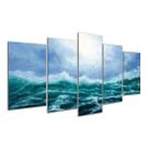 Quadro 5 Peças Oceano Mar Água Luz Nuvens Paisagem 07