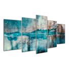 Quadro 5 Peças Oceano Mar Estilo Pintura Paisagem Mosaico 06