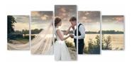 Quadro 5 Peças Personalizado Com Sua Imagem 115x60cm