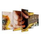 Quadro 5 Peças Violão Música Tocando Canção Artista Mosaico Quadro 5 Peças Violão Música Tocando Canção Artista Mosaico