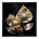 Quadro 50cm X 50cm Folhas Douradas Iii Tropical Artes