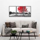 Quadro 60x120cm Árvore Ipê Vermelho Moldura Vidro
