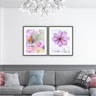 Quadro 60x50cm 2pçs Flor Pássaro Lilás Moldura Quadro 60x50cm 2pçs Flor Pássaro Lilás Moldura