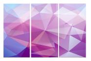 Quadro 70X150cm em Impressão Digital trio - geometrico rosa Atelier Valverde