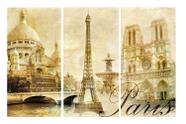 Quadro 70X150cm em Impressão Digital trio paris vintage Atelier Valverde