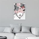 Quadro 70x50 Mulher com Borboleta Moldura Canvas