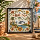 Quadro A Bahia Acalma 33x33cm Mold Preta Vidro
