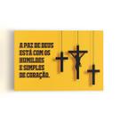 Quadro A Paz de Deus Jesus Cristo Cruz Canvas 60x40cm