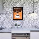 Quadro A Vida Só Começa Depois Do Café 24X18 Com Vidro Preta